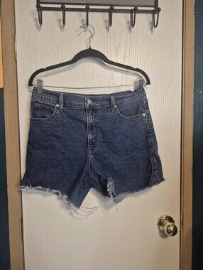 Signature by Levi Strauss Dark Blue Denim Cutoff Shorts